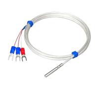 RISWEKFW Sonda termopar de Acero Inoxidable, Sensor de Temperatura PT100, 0,5/1/2/3/4/5M, Resistente al Agua, Cable Trenzado blindado de 4mm x 30mm(PT100 1M)