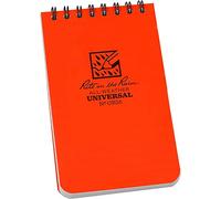 Rite in the Rain Cuaderno en espiral superior resistente a la intemperie, 3 x 5 pulgadas, cubierta naranja, patrón universal (No. OR35)
