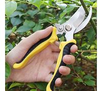 RiToEasysports Tijeras de Podar Resistentes con Antideslizante para Jardinería y Paisajismo, Hechas de Acero SK5 y PVC, 19 * 6,5 CM, Paquete de 1 (YELLOW)