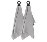 Ritz Toalla de Gancho y Colgar con Gancho de Goma Permanente para Cocina, baño, vestíbulo, lavandería, Extragrande, 18 x 28 Pulgadas, Lavable a máquina, Paquete de 2, Titanio