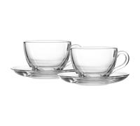 Ritzenhoff & Breker Barista - Juego de 4 tazas de capuchino con platillos, 220 ml, aptas para lavavajillas, transparente