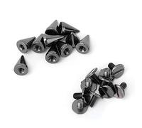 Riuulity 50 Uds. Remaches Punk con Puntas de Bala, Tachuelas de Metal para Artesanía de Cuero de 7x10mm con Tornillos para Decoración de Zapatos, Bolsos y Chaquetas (GRAY)