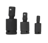 Riuulity Adaptador de Enchufe de Junta Universal de 3 Piezas Juego de Adaptador de Extensión de Impacto de Accionamiento de 1/4 3/8 1/2 con Junta Flexible de 360 grados para