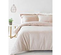 Riva Paoletti Doble Cubierta Del Duvet Blush Pink Waffle Textura De La Armadura 2 X Oxford Frontera Fundas De Almohada Incluye 100% Algodón Lavable A Máquina De 200 Cm X 200 Cm (79" X 79" Pulgadas)