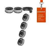 Rivershine 3405685 Bobina de repuesto compatible con cortabordes Einhell GC-ET 4530 RTV 400 RTV 550 RTV 550/1 (6 bobinas, 1 cubierta de bobina)