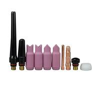 RIVERWELD 10pz Cuerpo de pinza TIG 10N32 Taza de cerámica de alúmina de 2,4 mm Interior exterior Pinza de copa de 90º 10N24 Tamaño surtido Ajuste QQ300 PTA DB SR WP 17 18 26 Antorcha de soldadura TIG