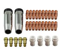 RIVERWELD 36KD MB36 MIG Mag Welding Tormenta Consejo de contacto 1.0 mm M8 Boquilla de gas Consejo de contacto cónico Accesorios de transmisión de difusores Consumibles 31 pcs