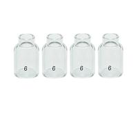 RIVERWELD Boquilla de cuarzo transparente 53N60 No.6 Copa TIG de vidrio Cuarzo 53NQ60 No.6 32.5 mm para SR WP 9 17 18 20 25 26 Antorchas de soldadura TIG 4pk