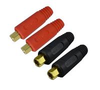 RIVERWELD Conector de panel para cable de soldadura TIG EDKL10-25 de 200 A con conexión rápida estilo Dinse, color negro y rojo, 4 unidades
