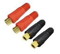 RIVERWELD Conector de panel para cable de soldadura TIG EDKL35-50, 315 A, color negro y rojo, estilo Dinse, 4 unidades
