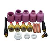 RIVERWELD Cuerpos de pinza de lente de gas TIG 10N 45V Boquilla de alúmina Copas de cerámica Jumbo Diámetro grande 57N75 57N74 53N88 53N87 Kit para soplete de soldadura DB SR WP 17 18 26,20pcs