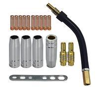 RIVERWELD MB15 15AK Punta de contacto 0,6mm M6 y soporte de puntas difusor y copa protectora y cuello de antorcha para MB15 15AK MIG antorcha de soldadura 18 Uds