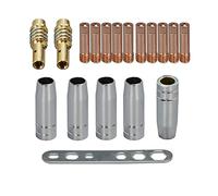 RIVERWELD MB15 15AK Punta de contacto 0,6mm M6 y soporte de puntas difusor y copa protectora y para antorcha de soldadura MB15 15AK MIG 18 Uds