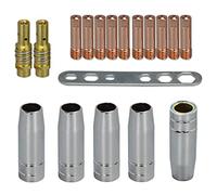 RIVERWELD MB15 15AK Punta de contacto 0,9mm M6 y soporte de puntas difusor y copa protectora y para antorcha de soldadura MB15 15AK MIG 18 Uds