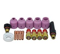 RIVERWELD TIG Achaparrado Lente de gas 17GL332 2.4 mm 10n24s 53n61s D12.50 mm kit Adaptar DB SR WP 17 18 26 TIG Torch de soldadura 16 piezas