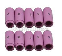 RIVERWELD TIG Boquilla de alúmina Cubierta Tazas de cerámica 13N10 No.6 9,5 x 30 mm Ajuste SR WP 9 20 25 Accesorios de antorcha de soldadura TIG 10pk