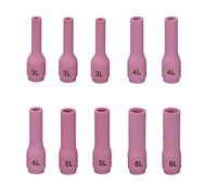RIVERWELD TIG Boquillas de alúmina Tazas de cerámica Kit de tamaños surtidos largos 796F70 No.3L 796F71 No.4L 796F72 No.5L 796F73No.6L Ajuste DB SR WP 9 20 25 Antorcha de soldadura TIG 10 unidades