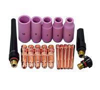 RIVERWELD TIG Cuerpos de pinza 10N30 10N31 10N32 10N28 406488 Boquilla de alúmina Tapas traseras TIG 57Y02 57Y03 57Y04 Tamaño surtido Ajuste QQ300 SR WP 17 18 26 Antorcha de soldadura TIG 18 piezas