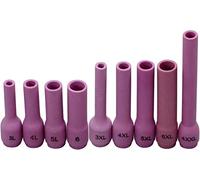 RIVERWELD TIG kit aluminia boquilla Copa de cerámica extra long 796F70 796F71 796F72 796F73 796F74 796F75 796F76 796F77 para db sr wp 9 20 25 TIG Soldadura Antorcha 9pcs