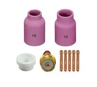 RIVERWELD TIG Lente de gas 45V64 10N24 2,4 mm 54N63 Boquilla aislante de alúmina 53N87 No.12 53N88 No.10 Kit compatible con DB PTA SR WP 17 18 26 Antorcha de soldadura TIG 9 piezas