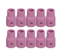 RIVERWELD TIG Lente de gas Boquilla de alúmina Copas de cerámica Largas 53N61SL No.8L (D12.5 x 35 mm) para SR WP 9 20 25 Antorcha de soldadura TIG 10pk