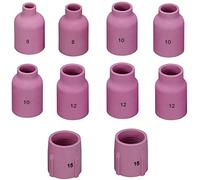 RIVERWELD TIG Lente de gas Boquilla de alúmina Kit de tamaño grande Jumbo surtido 53N87 No.12 53N88 No.10 53N89 No.15 57N74 No.8 57N75 No.6 Fit SR DB WP 9 17 18 20 25 26 Antorcha soldadura TIG 10 pk