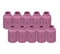 RIVERWELD TIG Lente de gas boquilla de alúmina tazas de ceramica 54N15 (No.7 D11.0 x 42 mm) para WP 17 18 26 TIG Antorcha de soldadura, paquete de 10