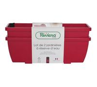 Riviera Jardinera RIVIERA EVA - Juego de 2 maceteros - Rojo - 57 cm