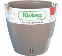 Riviera Maceta con Depósito de Agua Redonda Ø 36 x H 33 cm Taupe