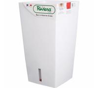 Riviera Maceta Eva Nueva Cuadrada Blanca de 31L