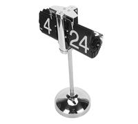 RIZGHWOY Altura Ajustable Flip Down Reloj de Escritorio Mecánico Retro Acero Inoxidable Página Turner para la Sala Estar Dormitorio Oficina (Black)