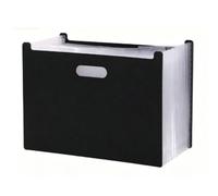 RIZGHWOY Carpeta Archivadora Acordeón 24 Bolsillos Plástico (BLACK)