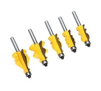 RIZGHWOY Juego de 5 Brocas para Enrutador Superior de Puerta de Gabinete con Vástago de 8 Mm, Fresa para Carpintería de Alta Dureza para Varios Tipos de Madera