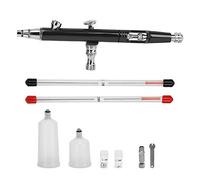 RIZGHWOY Juego de Pistola de Aerógrafo de Doble Acción de 0,3mm, Ajuste Externo de Cola, Mini Herramienta de Pulverización de 20CC y 40CC para Pintura Artesanal, Modelo de Pastel Artesanal (aluminio