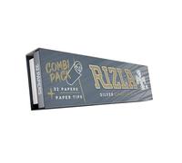 Rizla Paquete combinado de 30 unidades de color plateado tamaño King Size - 32 papeles tamaño King + 32 puntas de papel