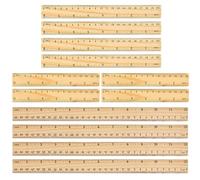 Rjayaa Regla de madera, 12 reglas de dibujo de escala plana de madera de 15 cm, 20 cm, 30 cm, herramienta de regla de medición recta de madera para oficina, manualidades, aula, hogar, RJYU-035