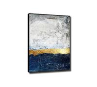 RKGHDCX Cuadros abstractos sobre lienzo azul y blanco Cartel e impresiones-Pinturas de paisajes abstractos- Lienzo Arte de la Pared Impresión Abstracta Decoración 20x30cm8 x12 Marco negro