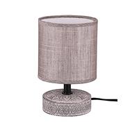 RL LIVE YOUR LIGHT Lámpara de mesa con base de cerámica decorada con pantalla para mesilla de noche, lámpara de escritorio, lámpara para dormitorio, estudio, salón, altura 20,5 cm (marrón)