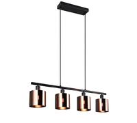 RL LIVE YOUR LIGHT R36304064 - Lámpara LED colgante Jason, metal negro mate, pantallas de plástico color bronce, excl. 4x E14
