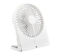 RL LIVE YOUR LIGHT Reality Leuchten Breezy R044-01 - Ventilador de mesa (plástico blanco mate, 2 W, funciona con batería, USB-C, 3 niveles)