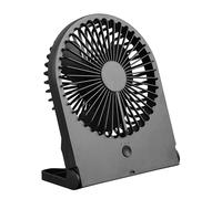 RL LIVE YOUR LIGHT Reality Leuchten Breezy R044-02 - Ventilador de mesa (plástico negro mate, 2 W, funciona con batería, USB-C, 3 niveles)