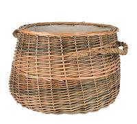 RM Design Cesta de mimbre para leña, cesta para leña de chimenea, cesta de la ropa o decoración, diámetro 50 cm