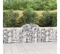 RMIHSJG - Juego de 11 gaviones de arco alto, 200 x 30 x 80/100 cm, hierro galvanizado, barreras de jardín resistentes a la corrosión para decoración y privacidad, construcción metálica resistente