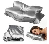 RNPKZ Fundas de almohada de satén para almohadas de espuma viscoelástica, almohada ortopédica de seda, funda de almohada con cremallera, agradable al tacto y suave, lavable a máquina (63 x 38 x 14 cm