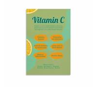 RNUMLIGH All About Vitamin C Health Information Poster Nutrition Facts Wall-Art for Living Room Bedroom Home Office Decor(Framed,16x24inch(40x60cm))