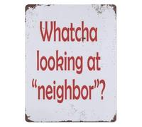 RNUMLIGH Curious Neighbor Watch Metal Tin Sign 8 X 12 in Sarcastic Garden Yard Art for Outdoor Home Porch