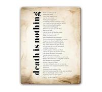 RNUMLIGH Death Is Nothing At All Funeral Poem Metal Sign Henry Scott Holland Comforting Quote For Memorial Service Wall Decor 8 X 12 inch