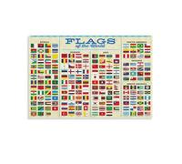 RNUMLIGH Flags of the World Canvas Wall-Art Educational Poster for Classroom Decor School Nursery Playroom Global Geography Print(Unframed,08x12inch(20x30cm))