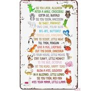 RNUMLIGH Girl Nursery Wall Decor See You Later Alligator Goodbye Metal Tin Sign Classroom Poster Educational Playroom Home 8 X 12 in