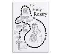 RNUMLIGH How to Pray the Rosary Poster Catholic Devotional Art and Step by Prayer Guide(Framed,12x18inch(30x45cm))